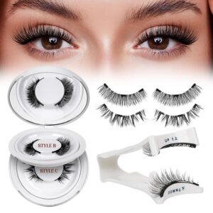 QUEWEL 2 Pair Reusable Magnetic Eyelashes with Applicator, No Glue Needed