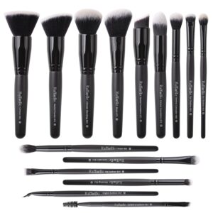 Raffaello 15-Piece Premium Synthetic Makeup Brush Set for Face and Eyes