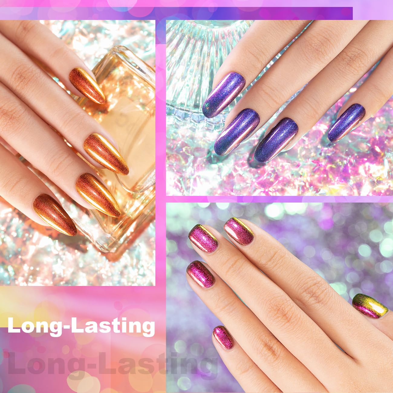 RARJSM 6pcs Chameleon Gel Nail Polish Set, Multichrome Gradient, 7.5ml Each - Image 4