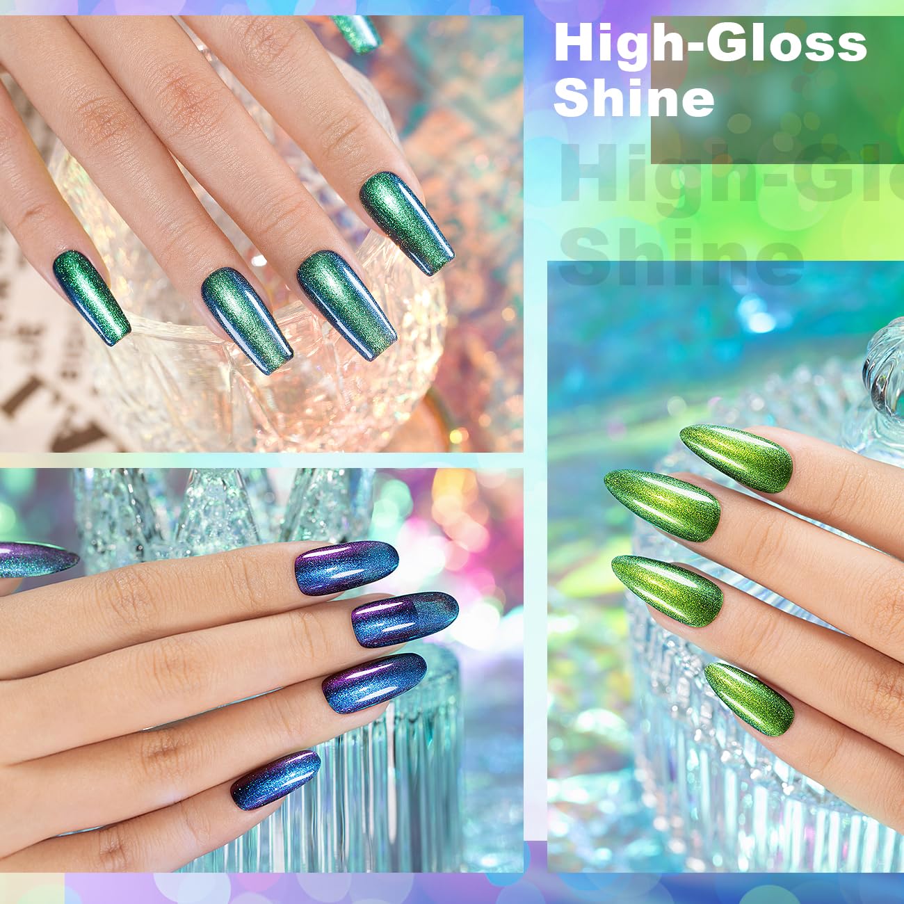 RARJSM 6pcs Chameleon Gel Nail Polish Set, Multichrome Gradient, 7.5ml Each - Image 3