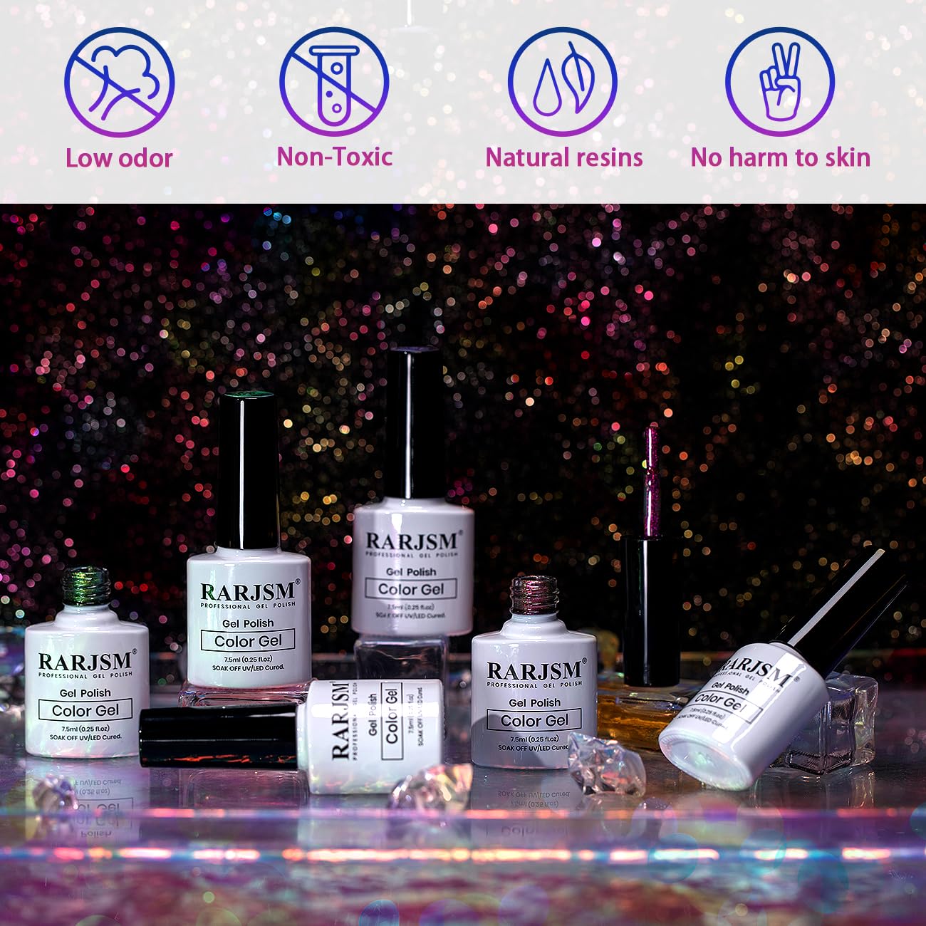 RARJSM 6pcs Chameleon Gel Nail Polish Set, Multichrome Gradient, 7.5ml Each - Image 2