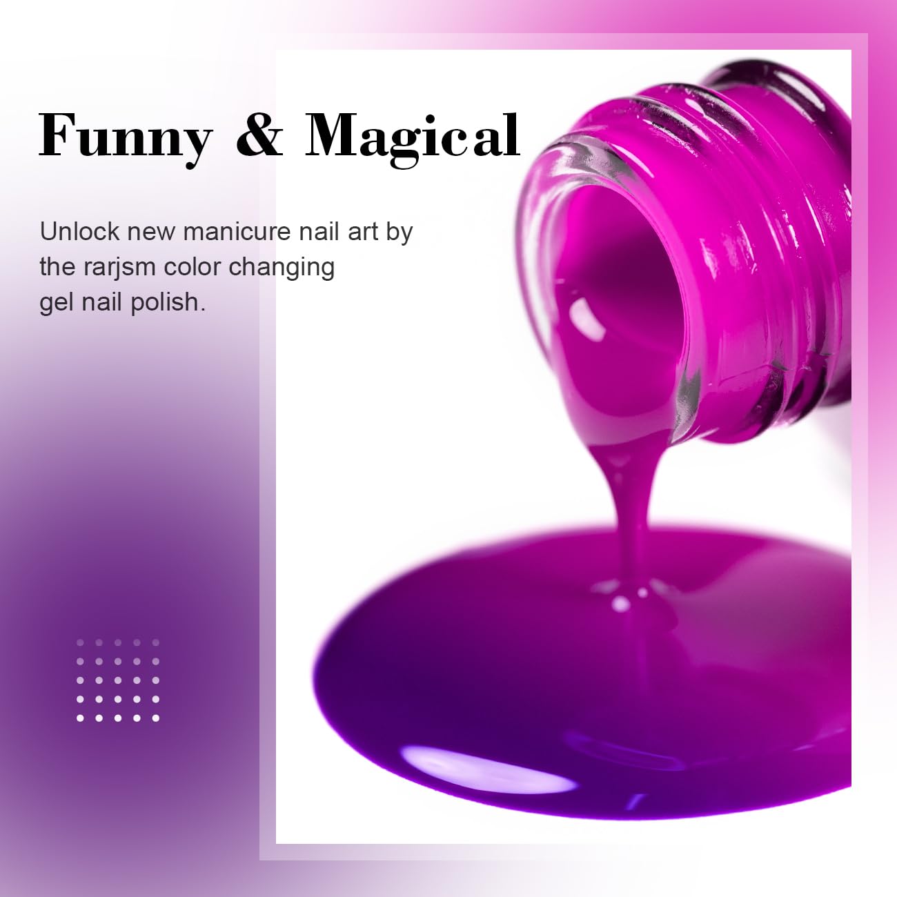 RARJSM Color Changing Gel Nail Polish 15ML Dark Purple to Bright Purple Mood Temperature Change Gel Polish Soak off UV Thermal Gel Nail Polish for Nail Art Manicure DIY Salon at Home - Image 4