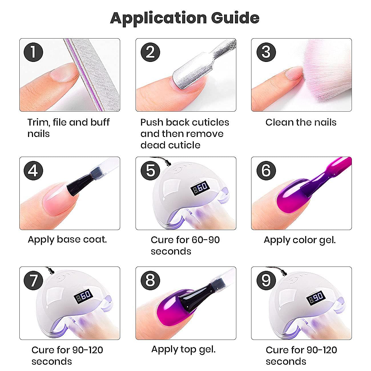 RARJSM Color Changing Gel Nail Polish 15ML Dark Purple to Bright Purple Mood Temperature Change Gel Polish Soak off UV Thermal Gel Nail Polish for Nail Art Manicure DIY Salon at Home - Image 7