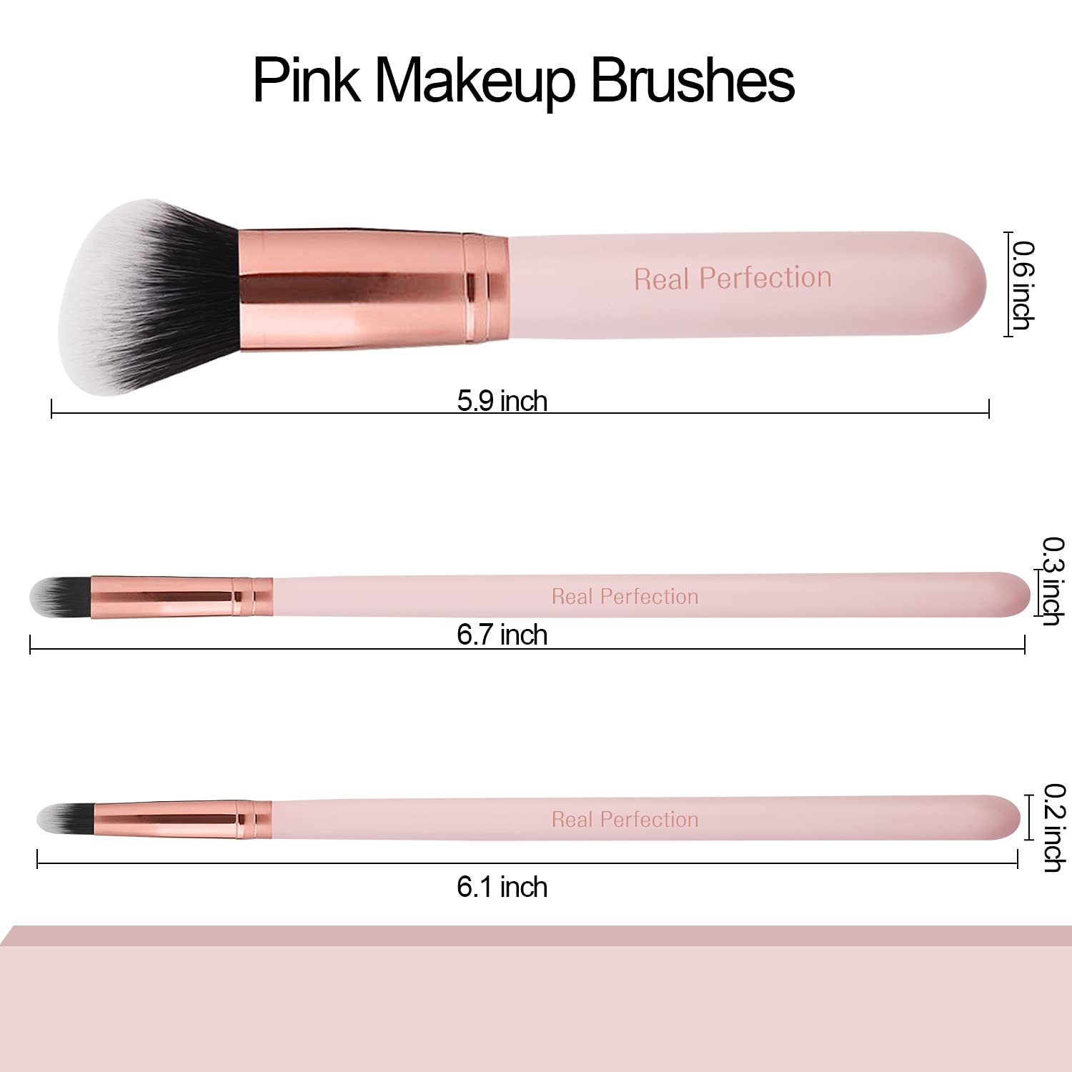 Real Perfection 16-Piece Makeup Brush Set with Eyebrow Razor and Synthetic Brushes - Image 6