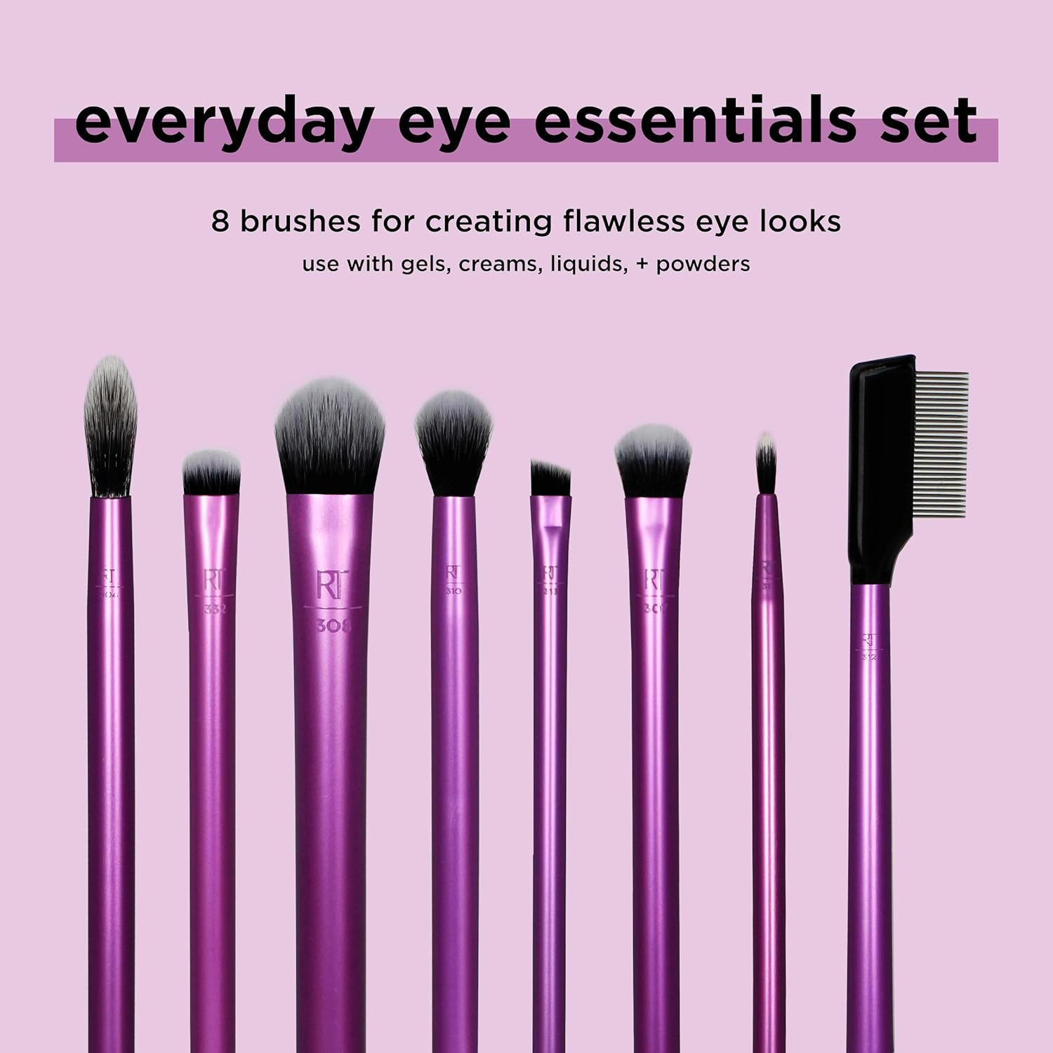 Real Techniques 8-Piece Eye Brush Set - Cruelty-Free, Vegan, Travel-Friendly Gift - Image 2
