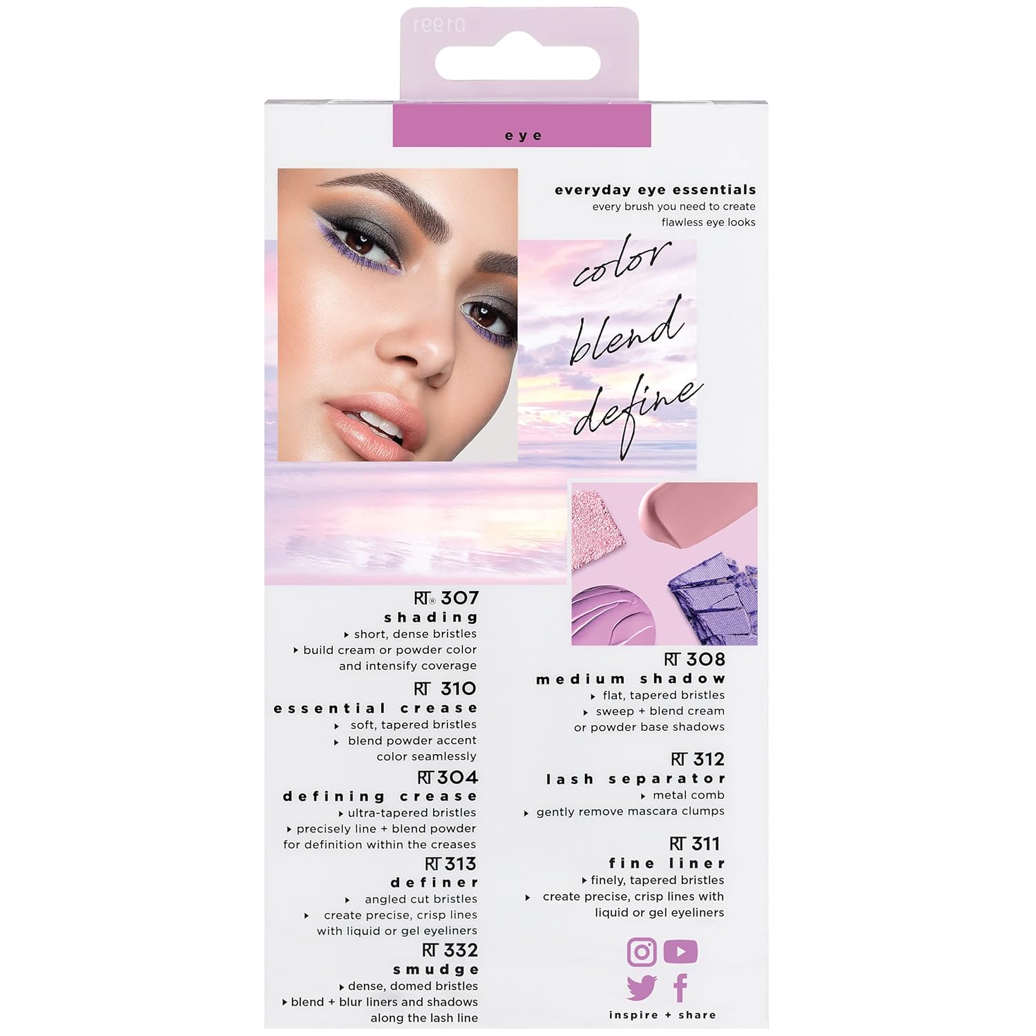 Real Techniques 8-Piece Eye Brush Set - Cruelty-Free, Vegan, Travel-Friendly Gift - Image 11