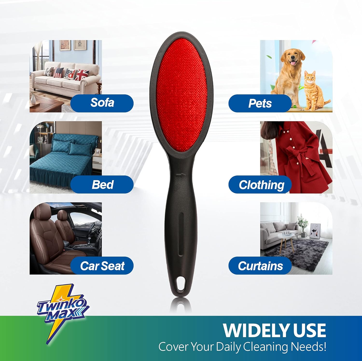 Reusable 2-Sided Lint Brush & Pet Hair Remover for Clothes and Carpets - Image 3