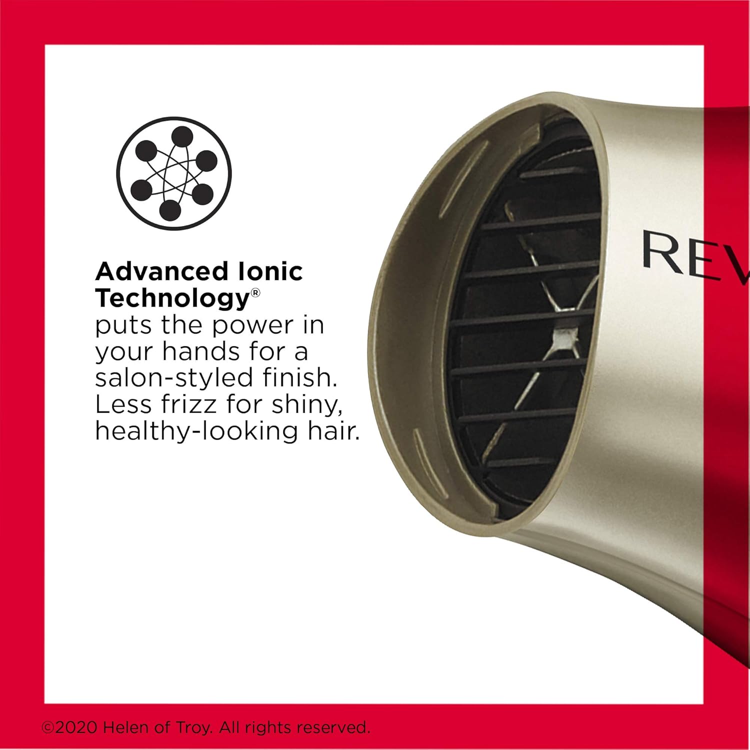 REVLON Compact Folding Handle Hair Dryer |1875W Blow Dryer with Ionic Technology for Salon Styled Finish with Less Frizz and More Shine | Great for Travel (Gold/Black) - Image 2