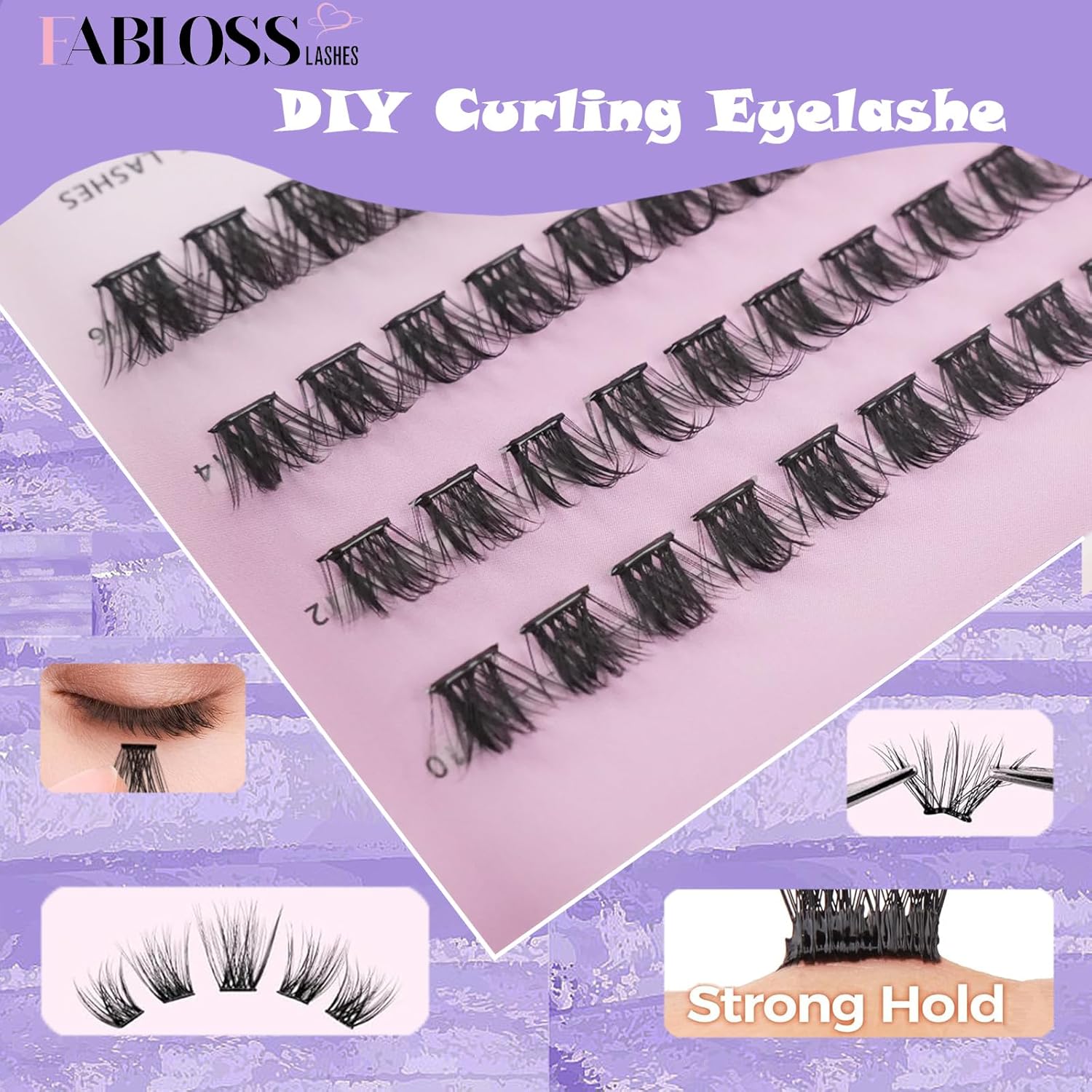96Pcs Self Adhesive D Curl Eyelashes Kit – Reusable, No Glue, DIY for Beginners - Image 5