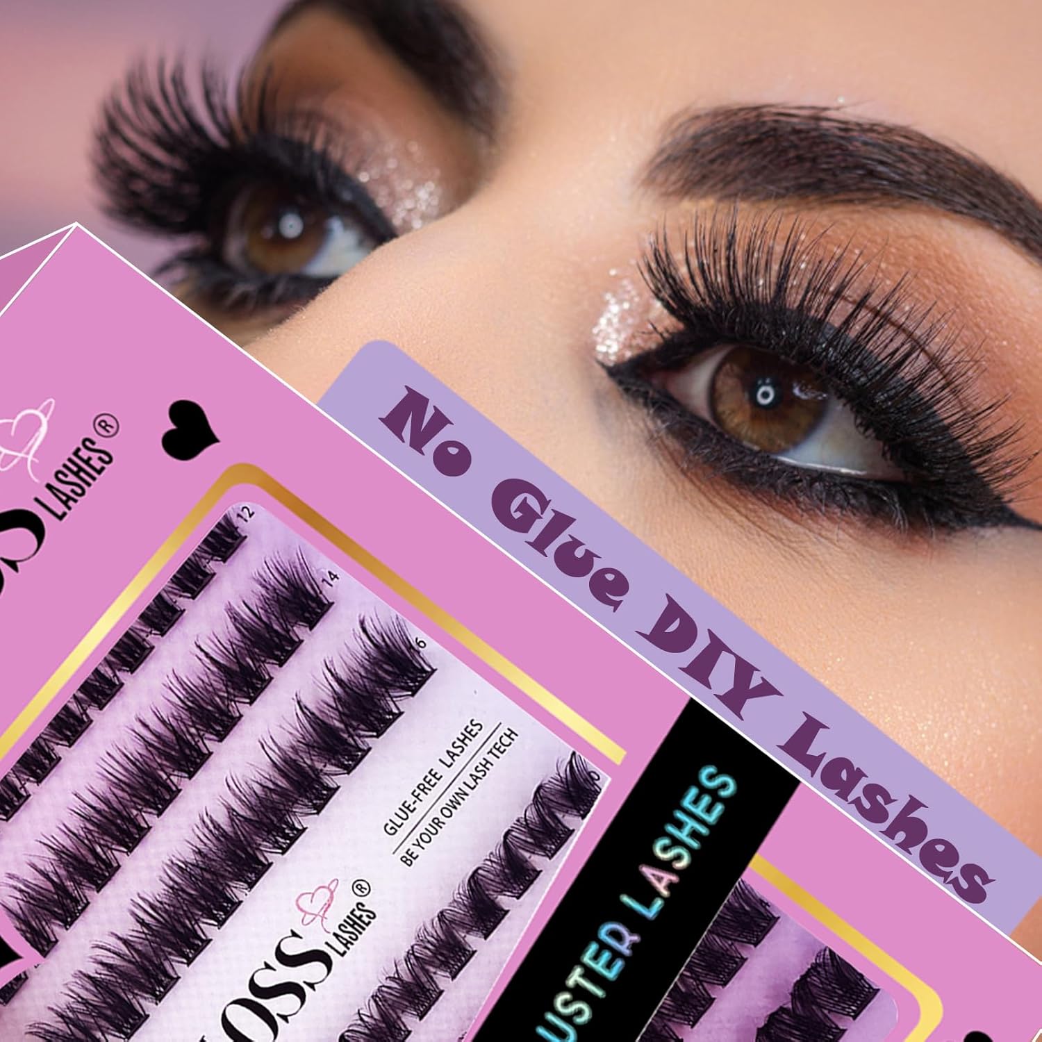 96Pcs Self Adhesive D Curl Eyelashes Kit – Reusable, No Glue, DIY for Beginners - Image 7
