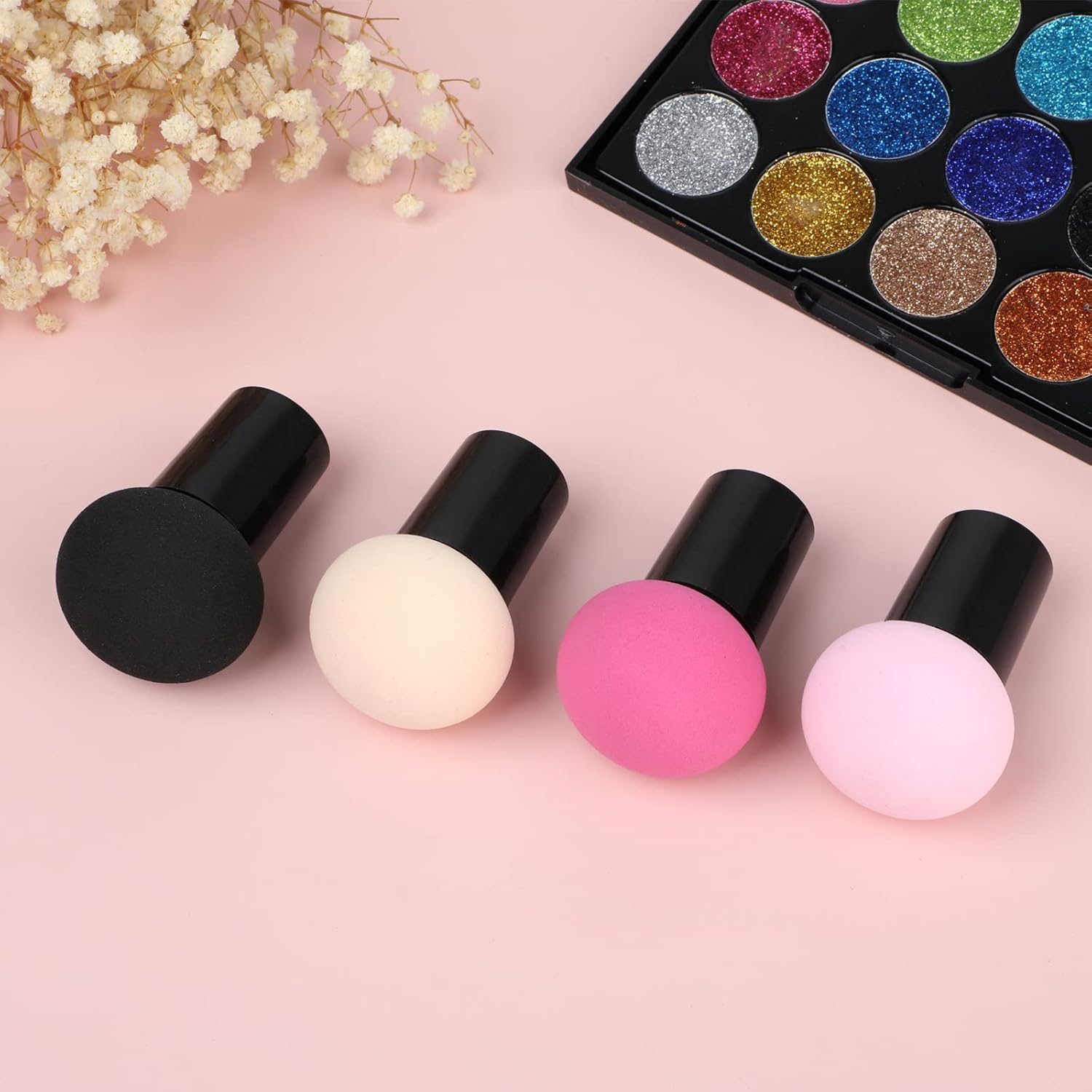 Sibba 4 PCS Makeup Sponge Blender Set with Mini Handle and Holder - Image 6