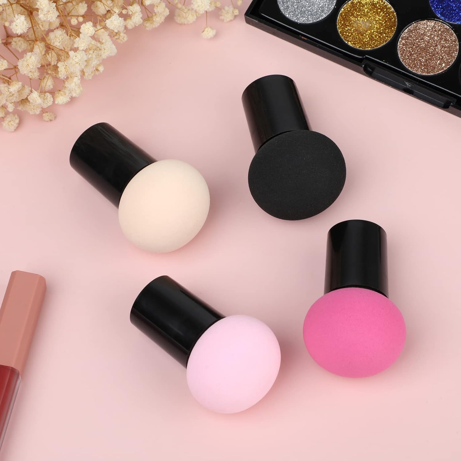 Sibba 4 PCS Makeup Sponge Blender Set with Mini Handle and Holder - Image 3