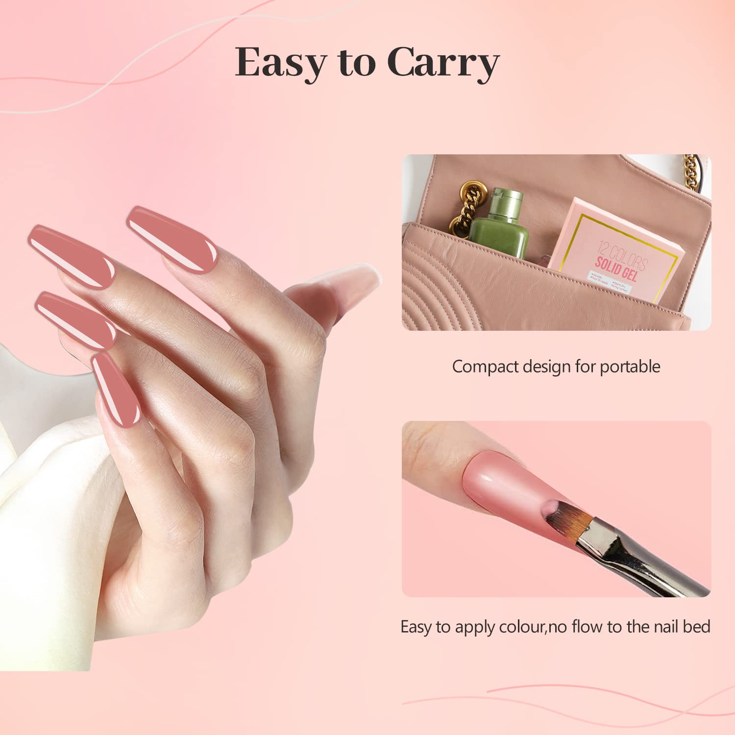 12-Color Solid Gel Nail Polish Kit, Nude Brown Red Series for Gifts - Image 4