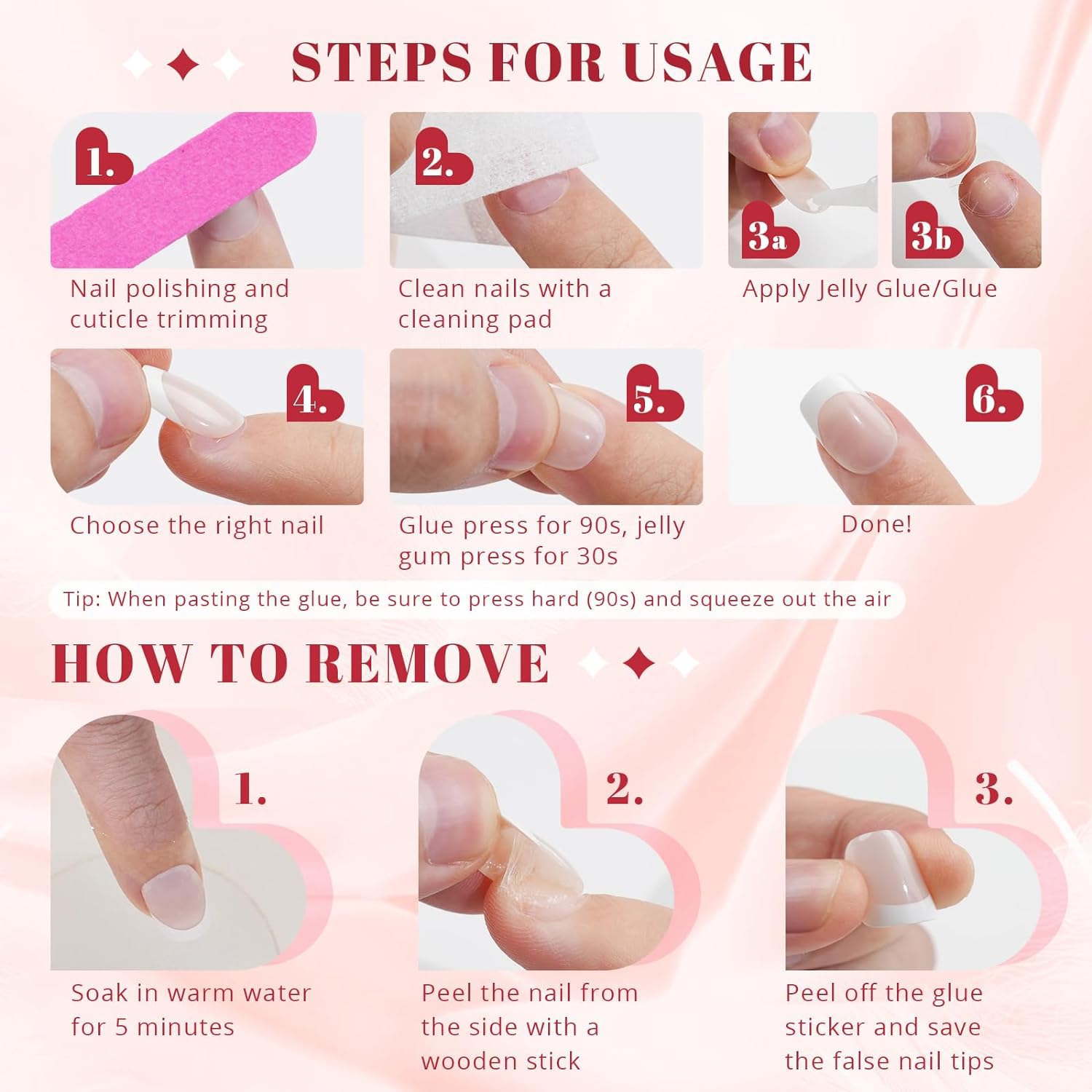Medium Square Press-On Nails, Mermaid Pattern, 24 Pcs Acrylic Set (B866-001) - Image 7
