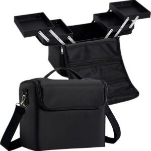 Stagiant Large Makeup Organizer Case with 4 Trays for Travel and Storage