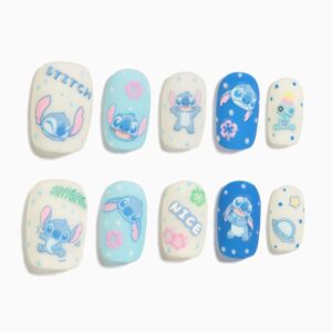 Sun&Beam Handmade Press-on Short Square Cartoon Nails Set (#115 S) - 10 Pcs