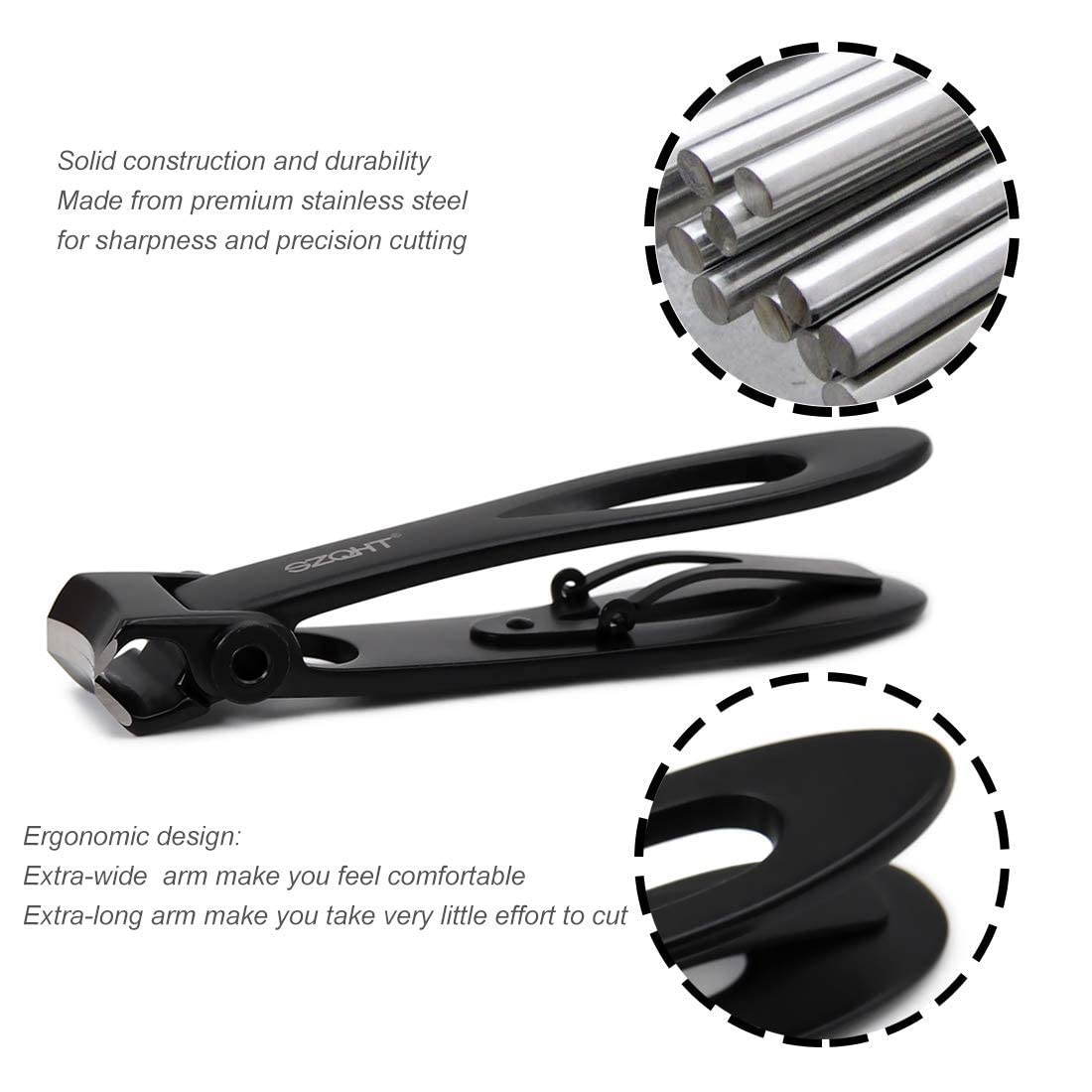 SZQHT Ultra Wide Jaw Nail Clippers Set for Thick Nails, Men & Women - Image 3