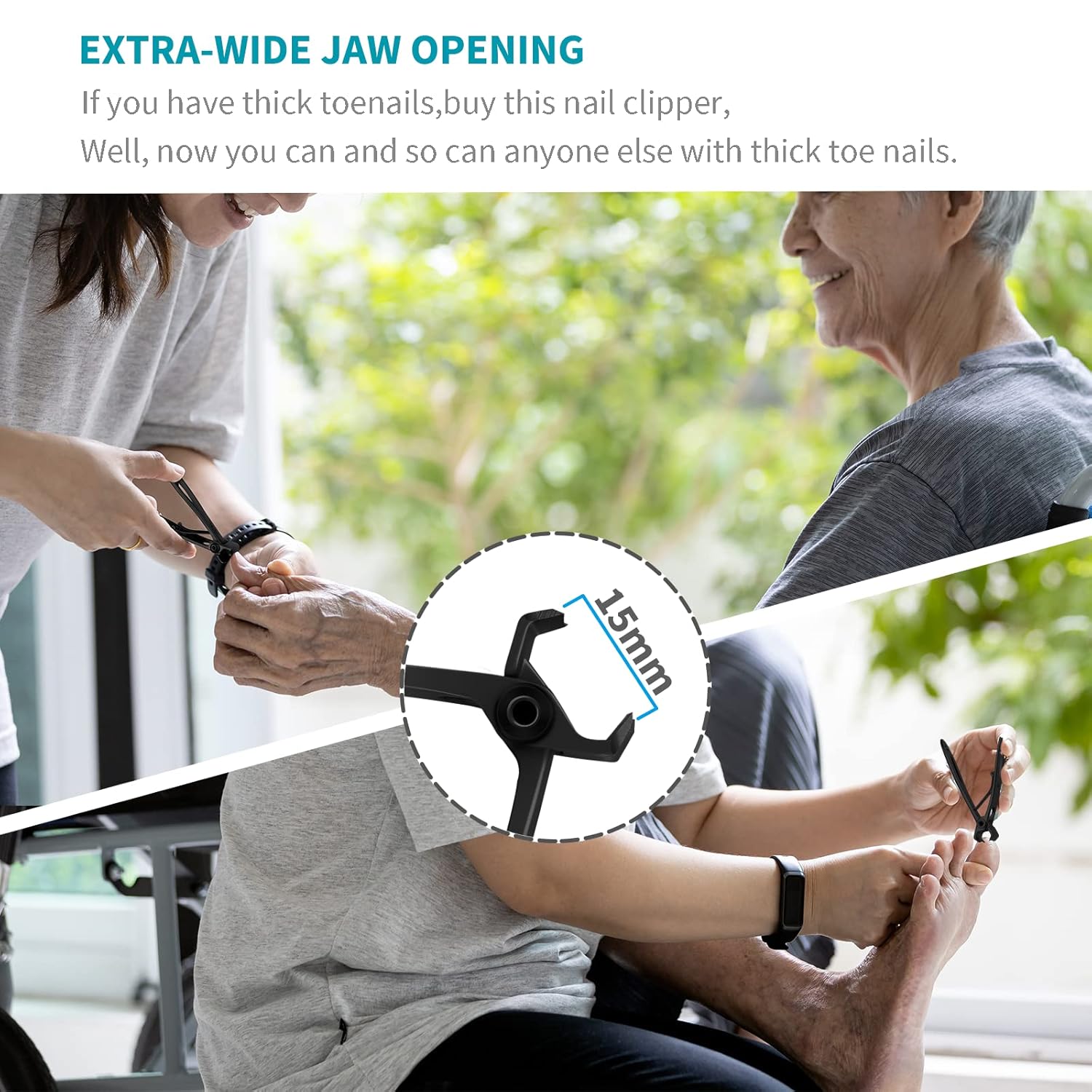 SZQHT Ultra Wide Jaw Nail Clippers Set for Thick Nails, Men & Women - Image 9