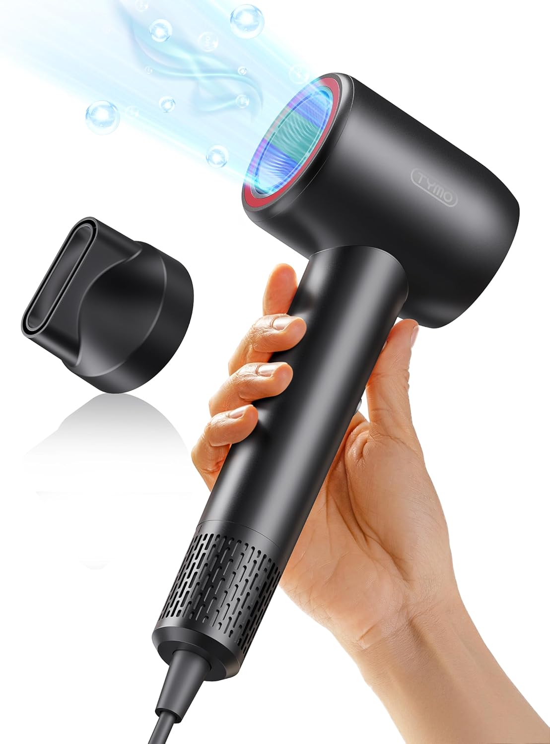TYMO Portable Hair Dryer Compact - Lightweight High Speed Ionic Blow Dryer for 5X Faster Drying & Shinier Hair, Professional Travel Hair Dryer, 4 Temps & 2 Speeds, Quiet Hair Dryer for Women
