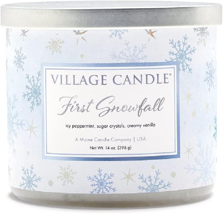 Village Candle First Snowfall 14 oz. Scented 3-Wick Luminary Glass Bowl