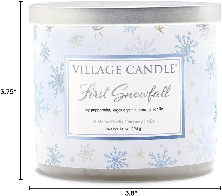 Village Candle First Snowfall 14 oz. Scented 3-Wick Luminary Glass Bowl - Image 5
