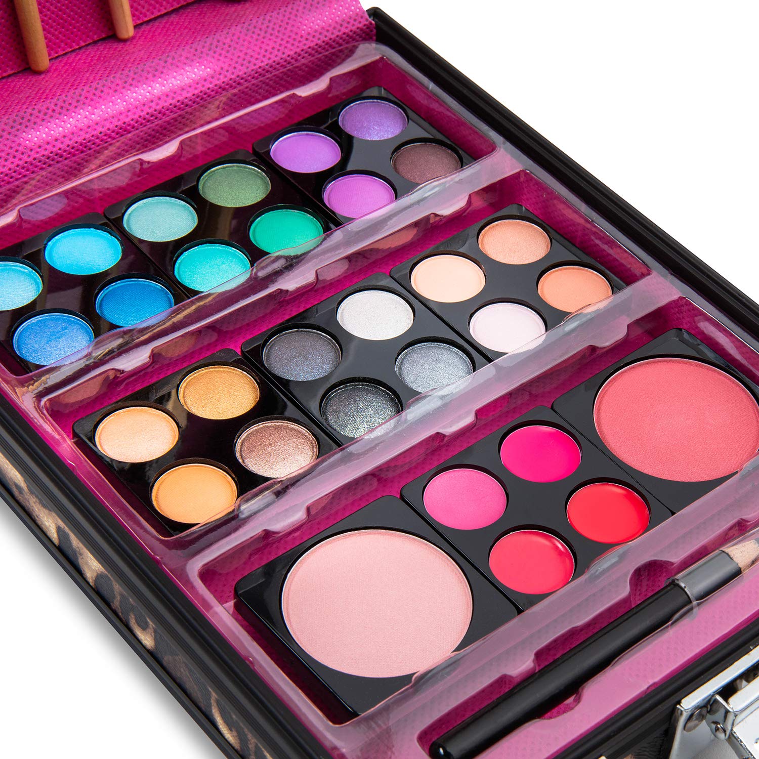 Vokai Leopard Print Makeup Kit: 24 Shadows, 4 Glosses, 2 Blushes, Brushes & Liner - Image 4