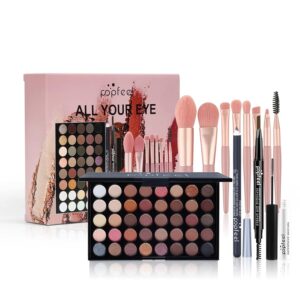 VolksRose 40-Color Eyeshadow Makeup Kit with Mascara, Eyeliner, and Brushes
