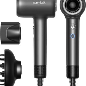 Wavytalk Ionic Hair Dryer 110,000 RPM, Diffuser, 2 Attachments, 3 Speeds/Temps