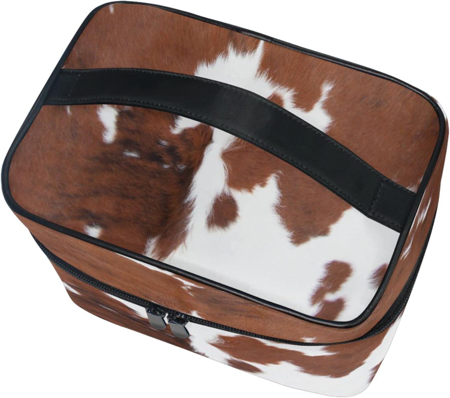 ZOEO Large Cow Print Makeup Train Case Portable Cosmetic Organizer for Women - Image 4