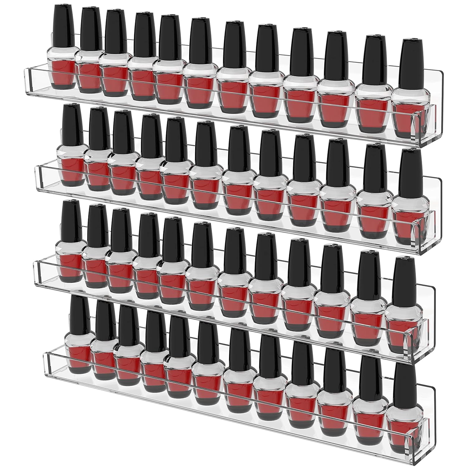 4PCS Wall-Mounted Nail Polish Rack - Organizer for Salon and Studio