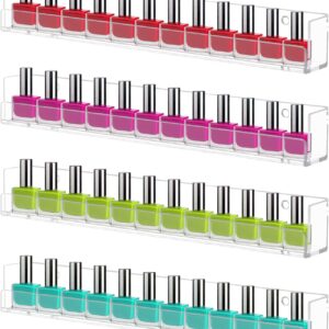 4 Pack Acrylic Nail Polish Wall Rack Organizer for Easy Storage and Display