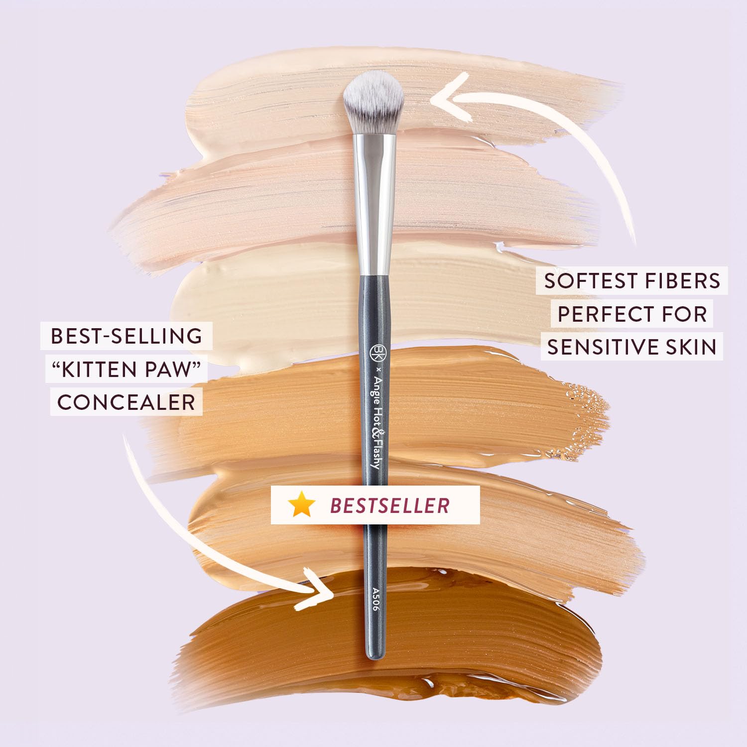BK Beauty Angie Hot & Flashy 7-Piece Makeup Brush Set for Concealer & More - Image 4
