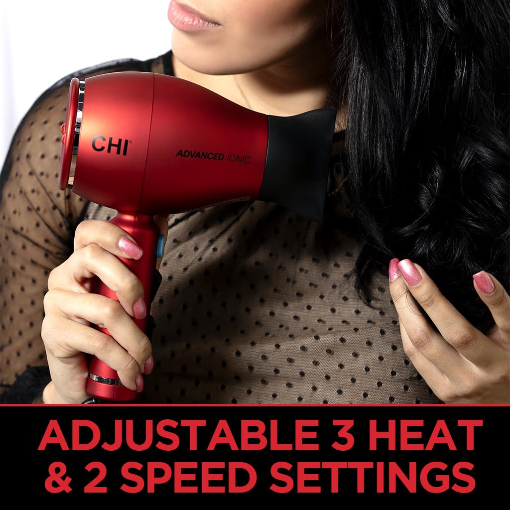 CHI 1875 Ionic Compact Hair Dryer, Fast Drying, Reduces Frizz, 3 Heat/2 Speed - Image 5