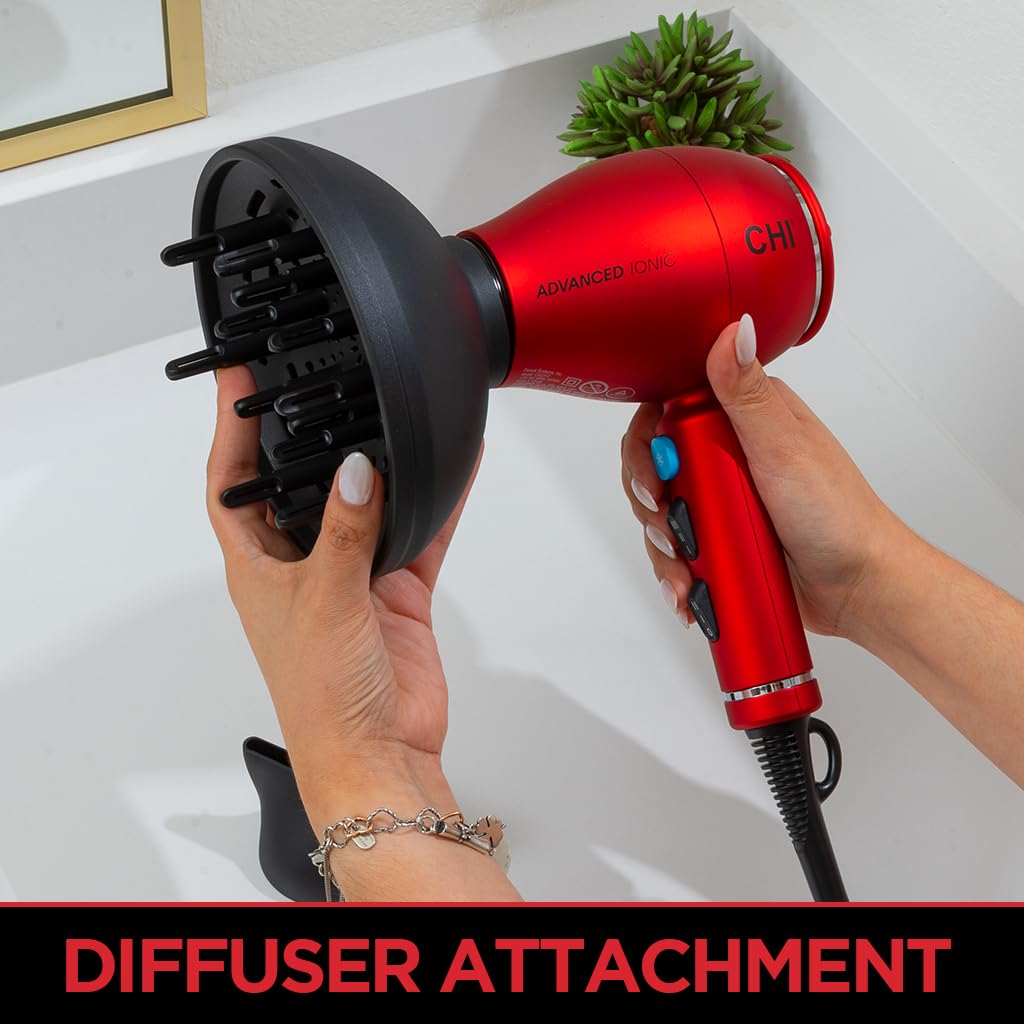 CHI 1875 Ionic Compact Hair Dryer, Fast Drying, Reduces Frizz, 3 Heat/2 Speed - Image 3