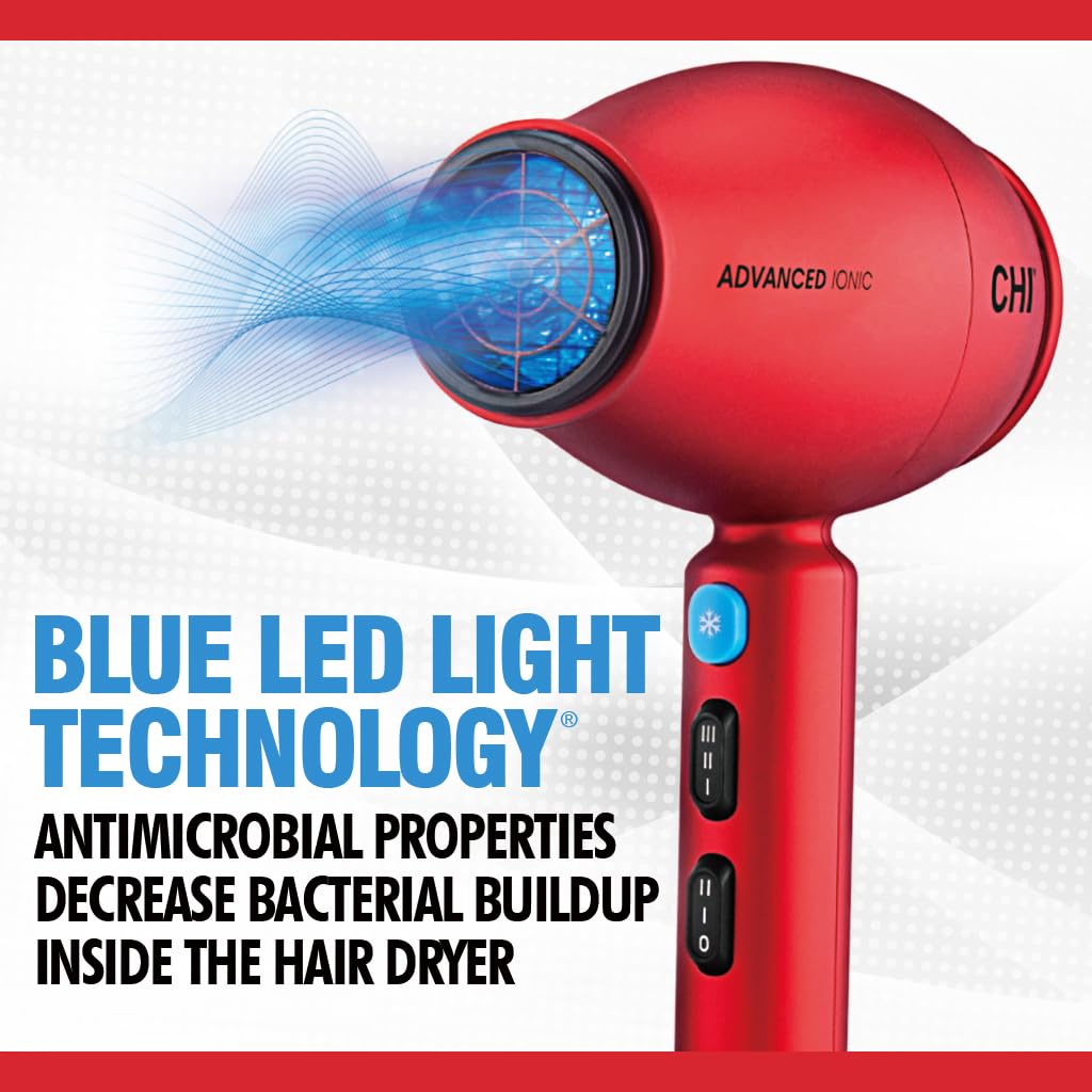 CHI 1875 Ionic Compact Hair Dryer, Fast Drying, Reduces Frizz, 3 Heat/2 Speed - Image 8