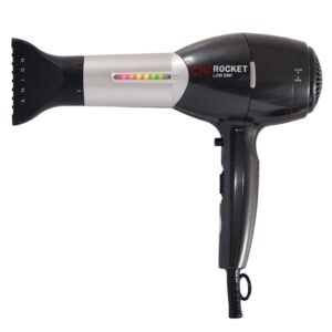 CHI Rocket Hair Dryer with Comb & Nozzle, Quick-Drying, Lightweight, Low EMF