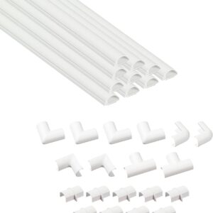 D-Line Half Round Cord Hider, Paintable Cable Cover for TV Wires, 10 Pack