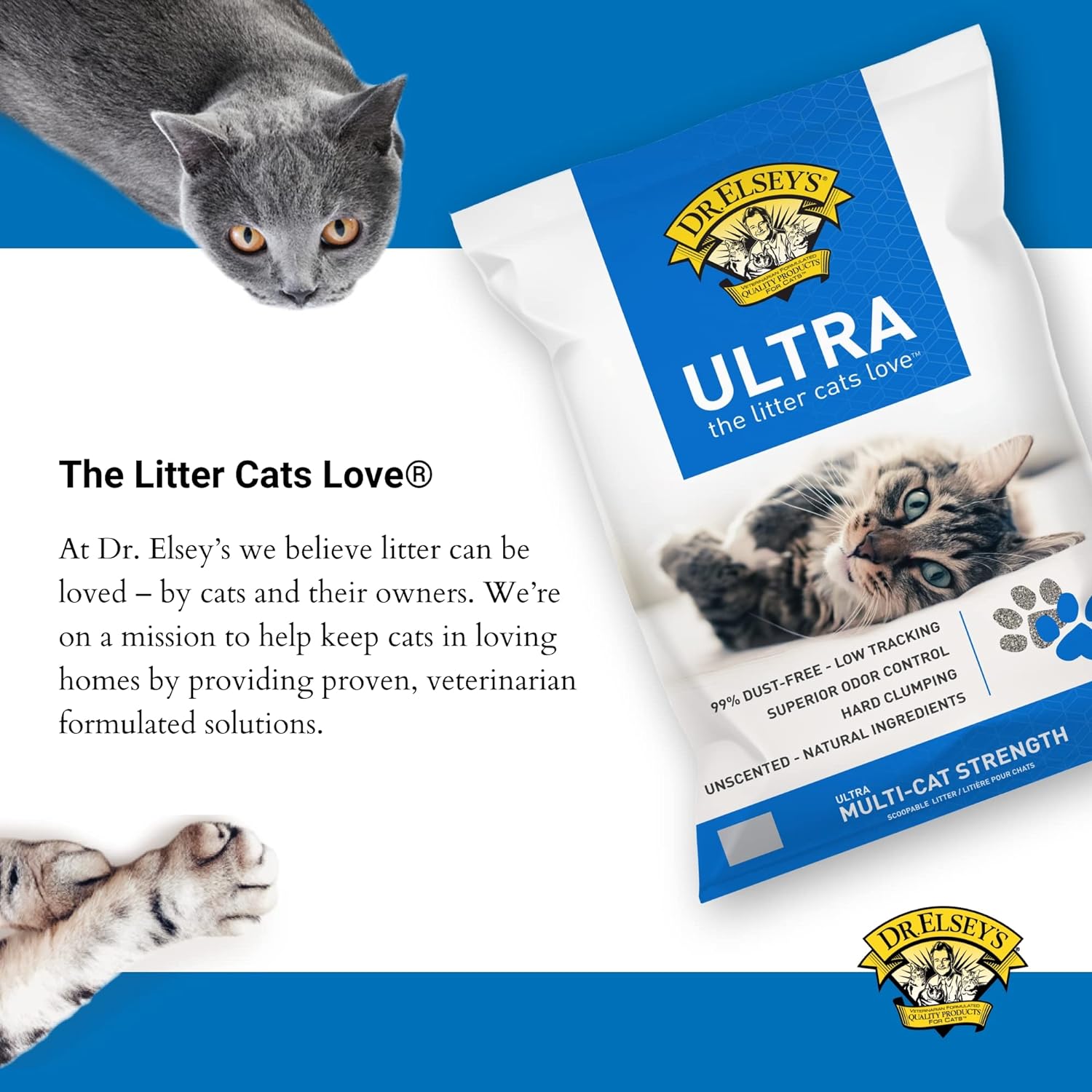 Dr. Elsey's 40lbs Unscented Multi-Cat Litter - Hard Clumping, Low Dust, Odor Control - Image 7