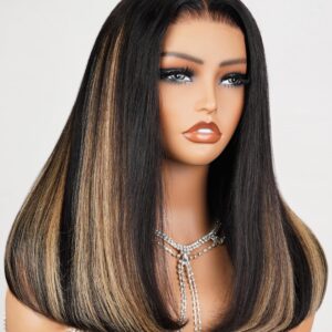 MEGALOOK 18" Balayage Glueless Wig, 250% Density, Pre-Plucked, 6x5 Closure