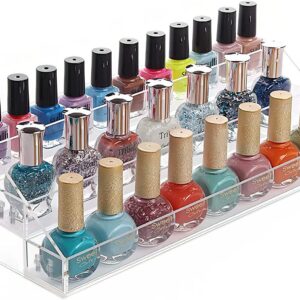 MineSign Clear Acrylic Nail Polish Organizer Tray - 3 Layers for Makeup & Oils