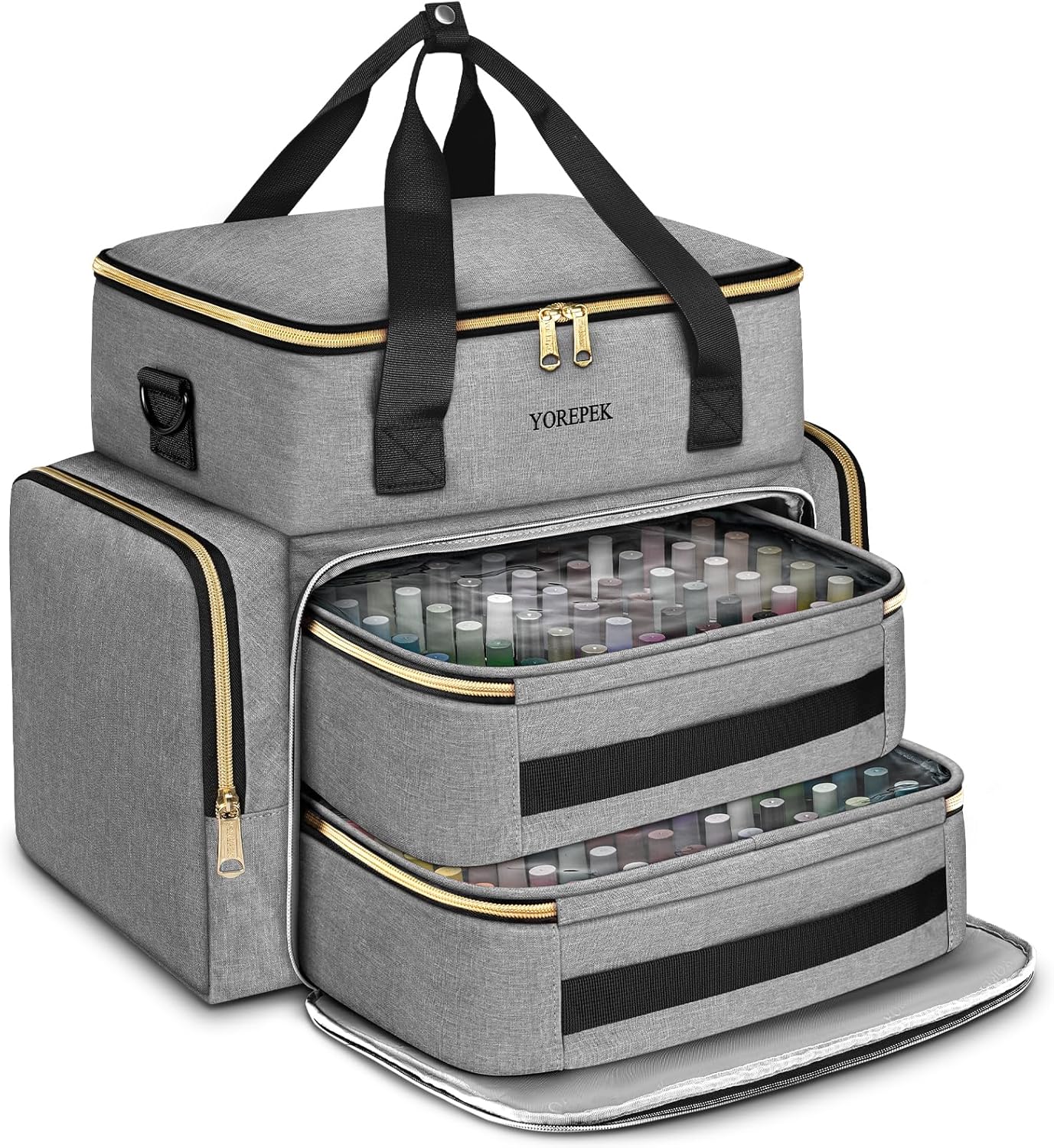 YOREPEK Extra Large Nail Polish Organizer Case for 100+ Bottles with Pouches