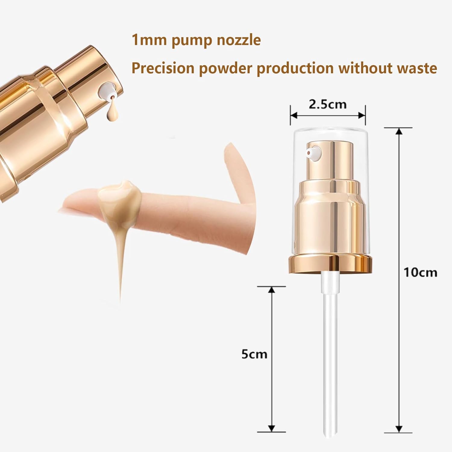 1 Pack Foundation Pump Fit for Estee Lauder Double Wear Foundation, Gold Replacement Pump for DW Makeup Bottle(Upgraded) - Image 2