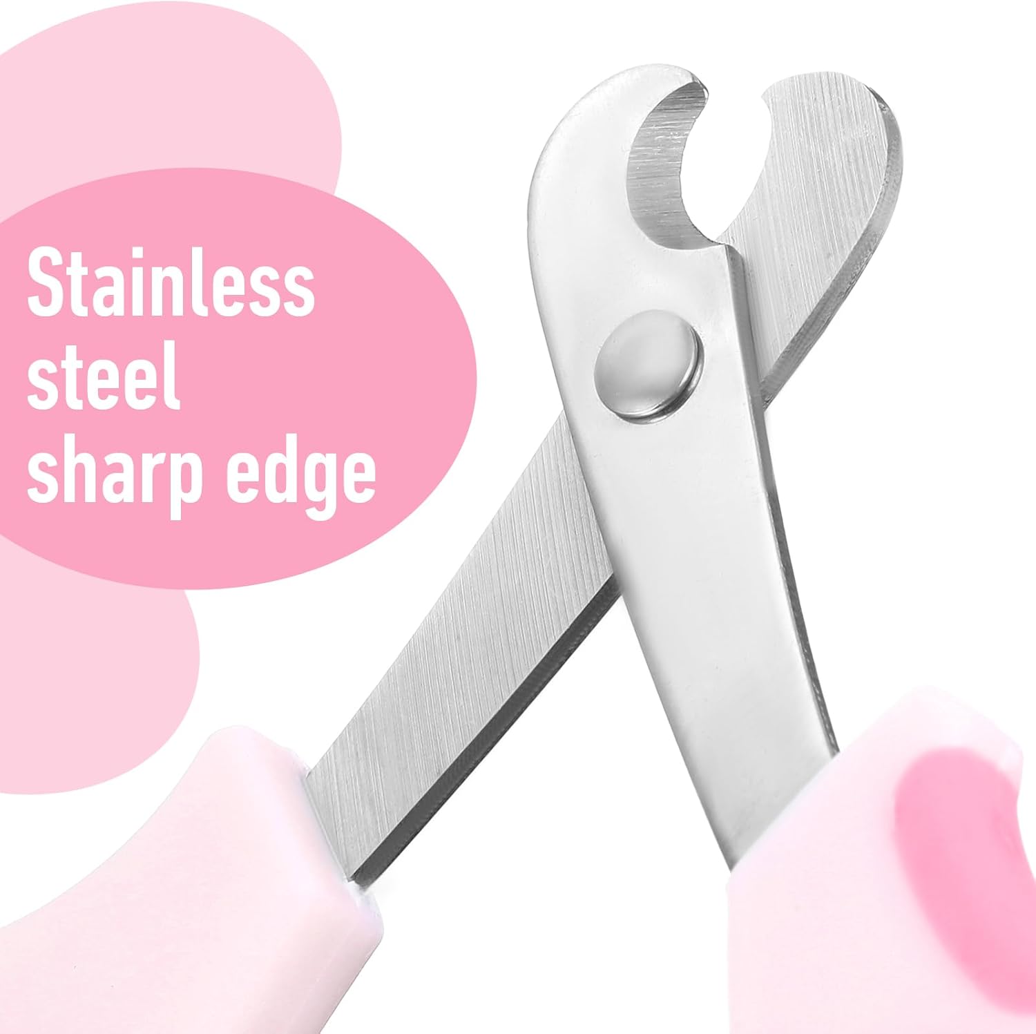 Stainless Steel Angled Edge Small Pet Nail Clippers for Cats Reptiles Birds Hamsters - Image 6