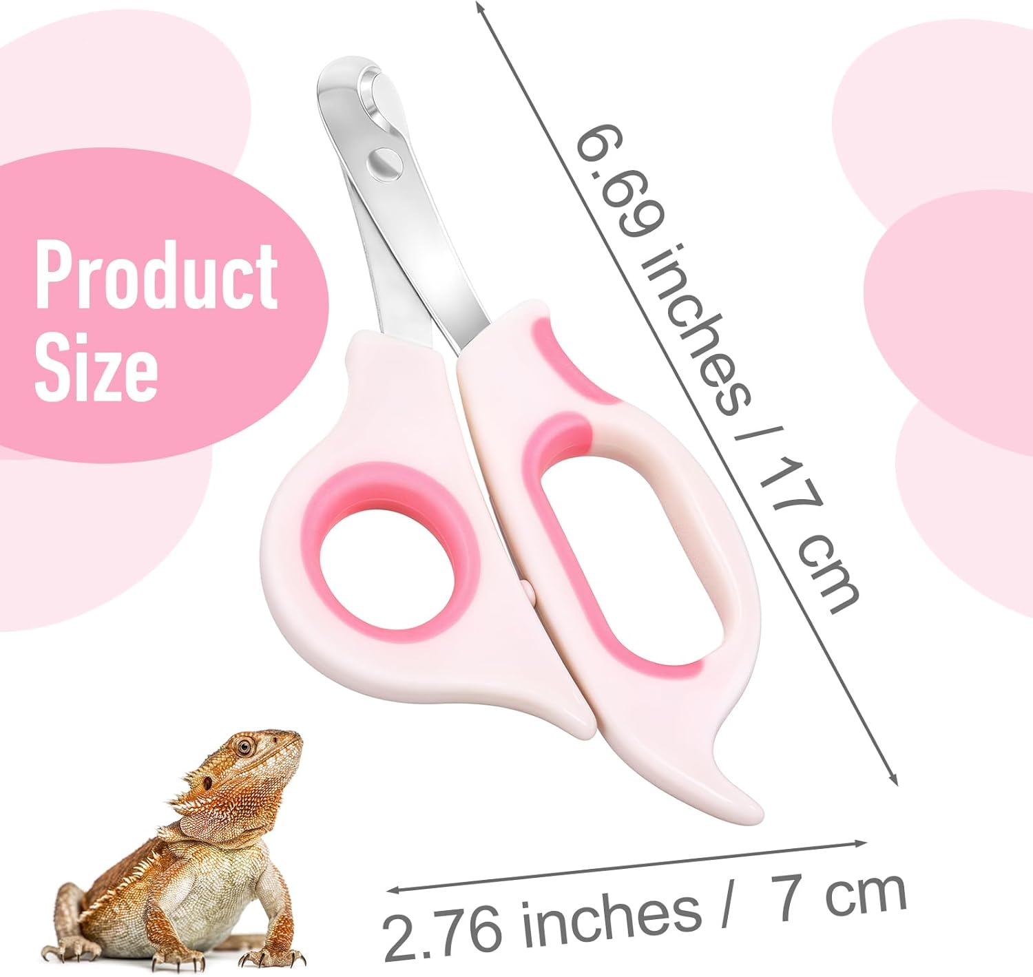 Stainless Steel Angled Edge Small Pet Nail Clippers for Cats Reptiles Birds Hamsters - Image 2