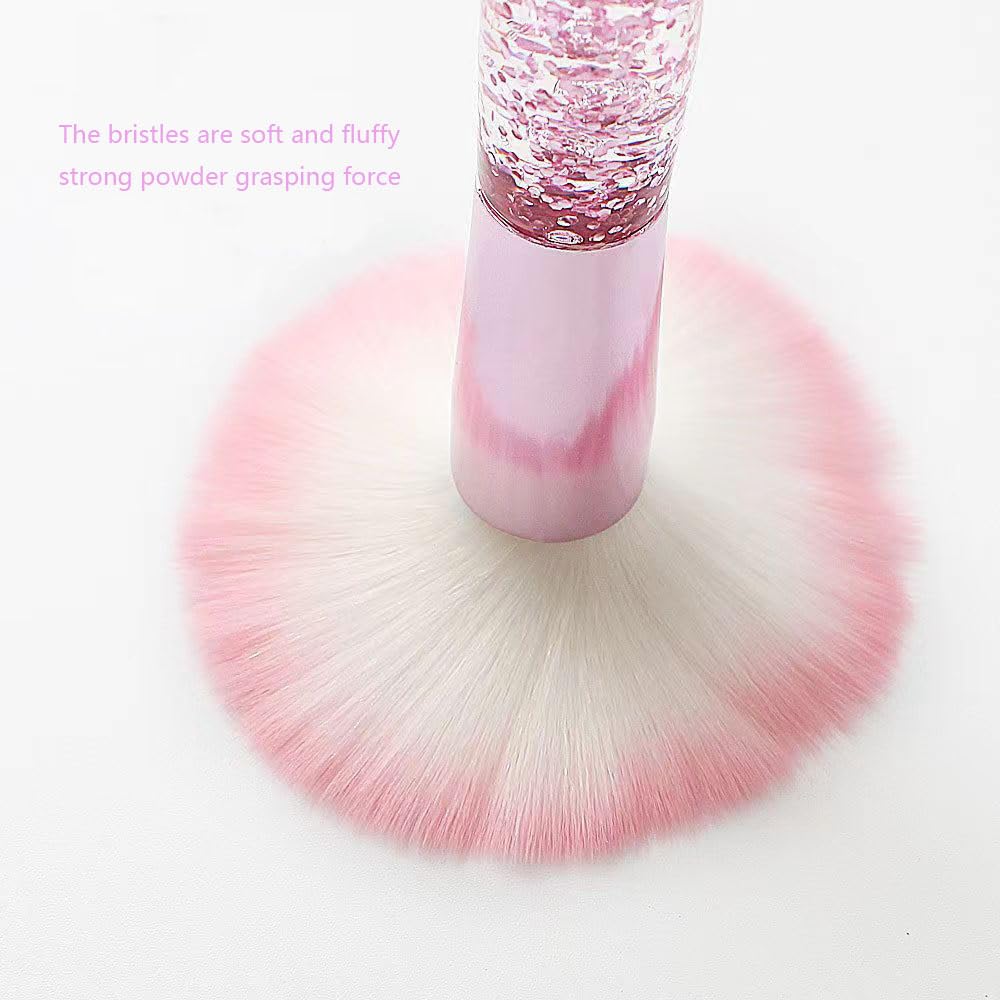 10 Pcs Crystal Unicorn Fan Makeup Brush Set, Professional Face Cosmetics Blending Liquid Foundation Powder Concealer Eye Shadows Make up Beauty Eye Shadow Eyeliner Lip Cosmetic Brush Set - Image 4