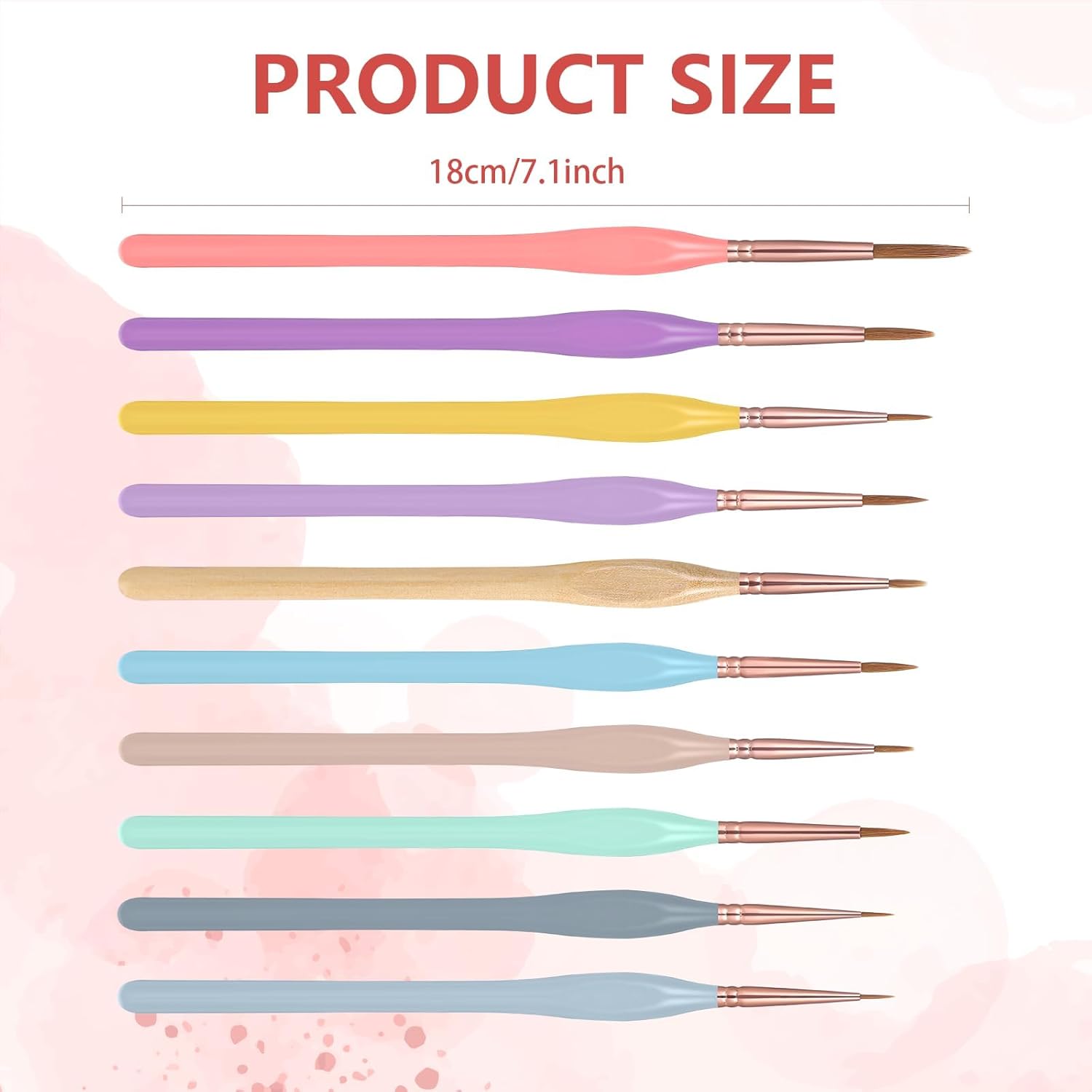 10 Pcs Micro Fine Detail Paint Brush Set Golden Maple Miniature Paint Brushes Mini Tiny Painting Brushes for Miniature Model Art Crafts Watercolor Acrylics Oil Face Figurine Wood Rock - Image 2