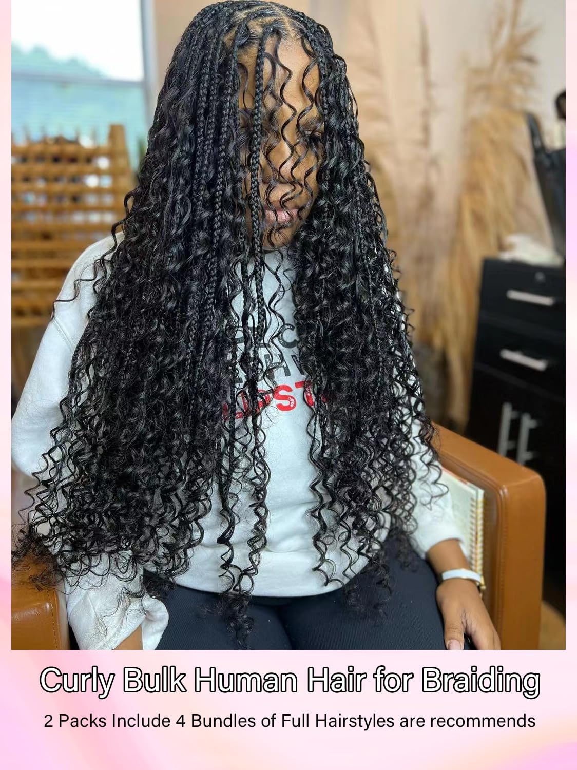100 Percent Human Braiding Hair For Boho Braids Curly Human Hair Braiding Hair Full Bulk Human Hair For Braiding Wet Wavy 100g 2 Bundles No Weft Micro Braiding Hair Human Hair Extensions YNiSew - Image 6