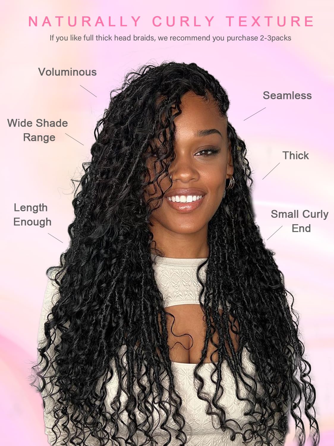 100 Percent Human Braiding Hair For Boho Braids Curly Human Hair Braiding Hair Full Bulk Human Hair For Braiding Wet Wavy 100g 2 Bundles No Weft Micro Braiding Hair Human Hair Extensions YNiSew - Image 5