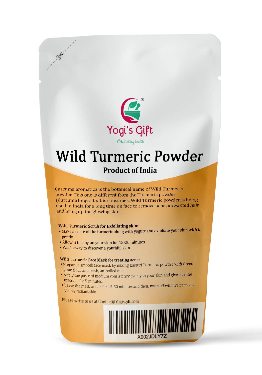 100% Pure Wild Turmeric Powder For Face | 8 Oz (227 grams) | Kasturi Manjal | Curcuma Aromatica | Amba haldi | Promotes Glowing Skin | By Yogi's Gift® - Image 2