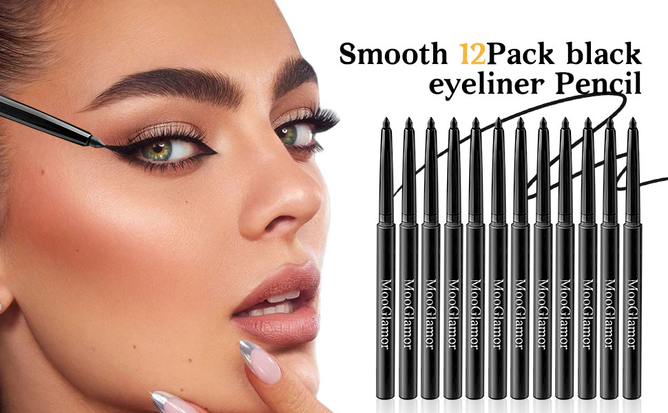 Smooth 12 Pack black eyeliner Pencil
